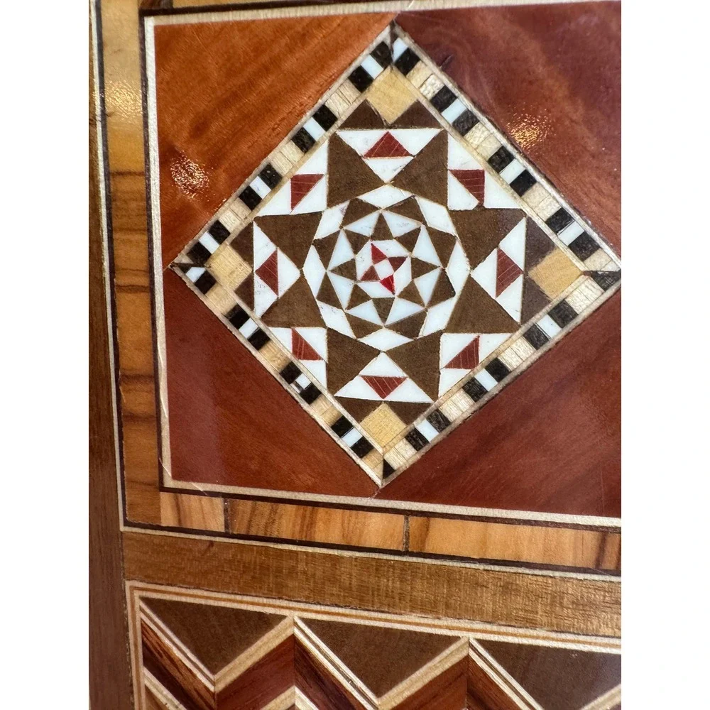 Vintage Syrian Marquetry Wood Inlaid Address Book Mosaic Handmade‎ Wood Book